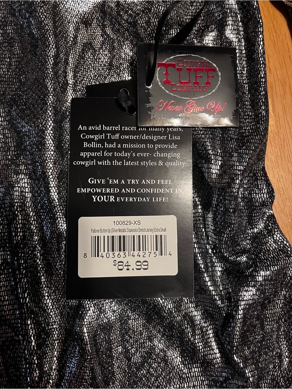 Cowgirl Tuff Silver Metallic Snake Skin Show Shirt